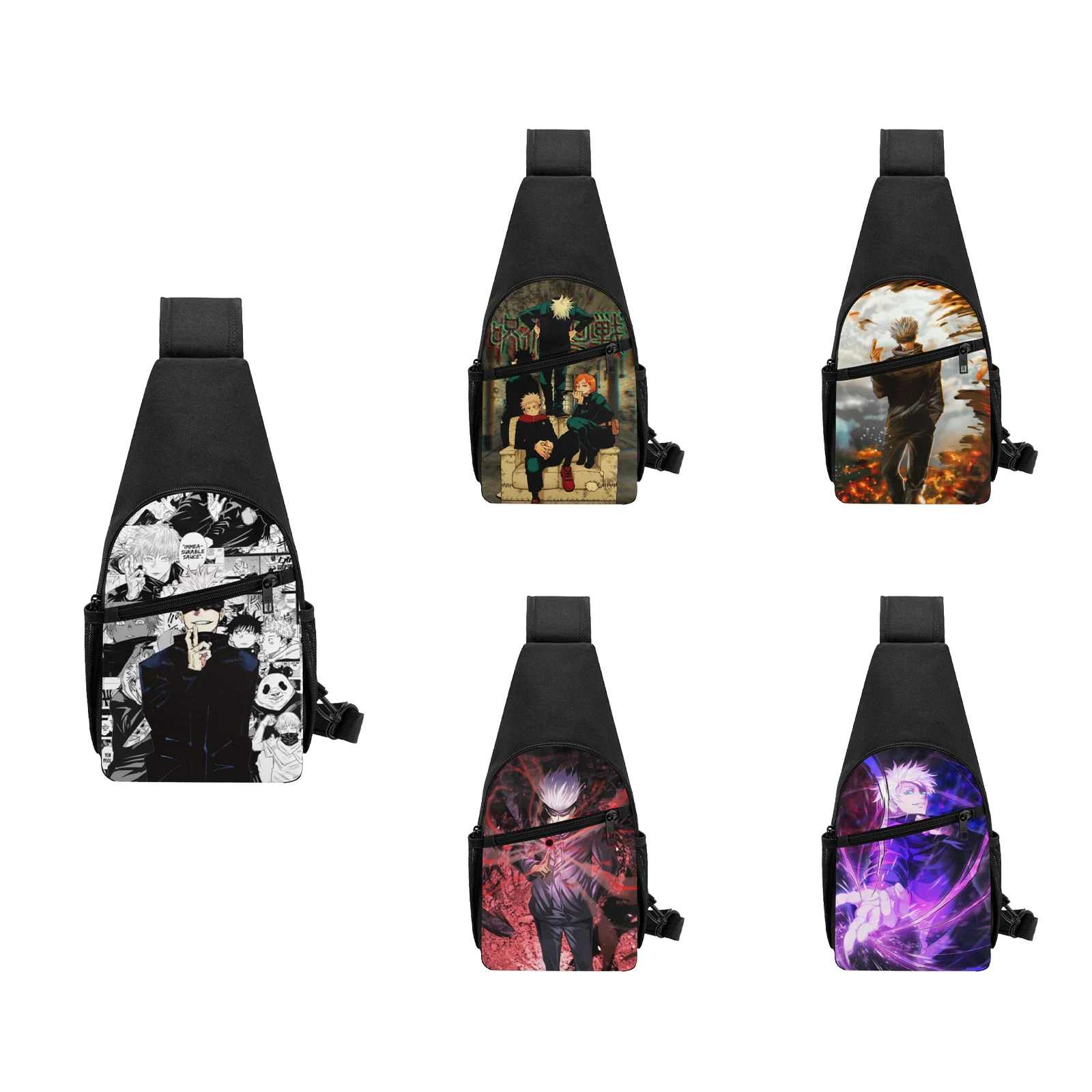 

Женский и мужской рюкзак-слинг через плечо с принтом аниме
