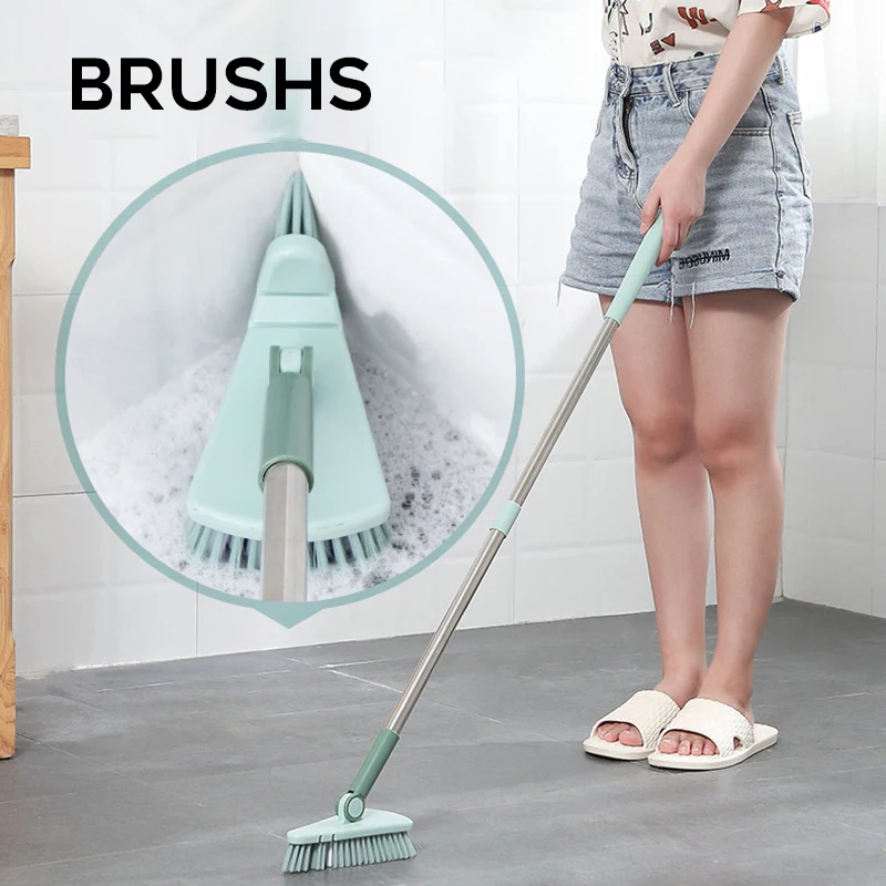 

Tile Floor Scrub Brush Triangular & Bendable Design Stiff Bristle Grout and Corner Scrubber Household Cleaning Supply can CSV