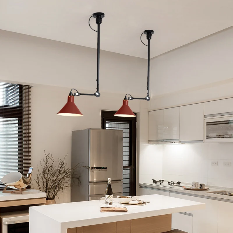Swing Telescopic Long Rod Ceiling Lights Industrial Style lamps LED Lighting for Bedside Dining Room Living Bar | Лампы и освещение