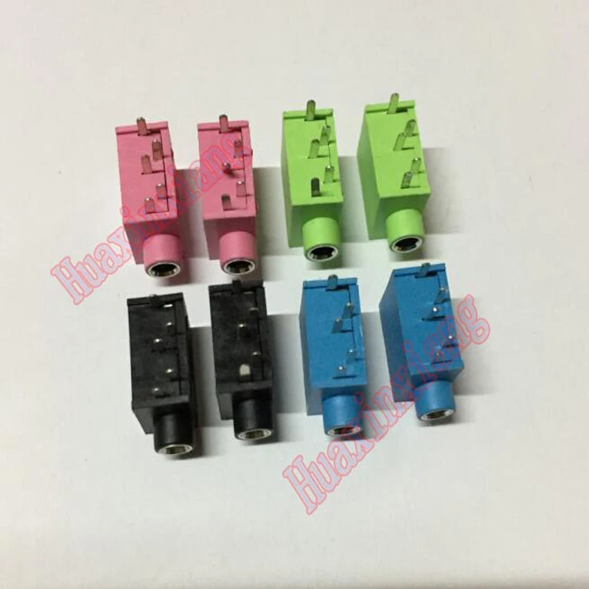 

100PCS/Lot 3.5MM Audio Socket/Jack Connector Red color 5Pin for headset