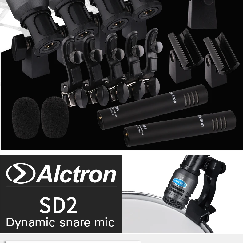 Alctron T8700II профессиональный набор микрофонов для ступенчатых барабанов, набор инструментов для производительности, включает KD6 SD2 DM-3 для джаза/ударного барабана