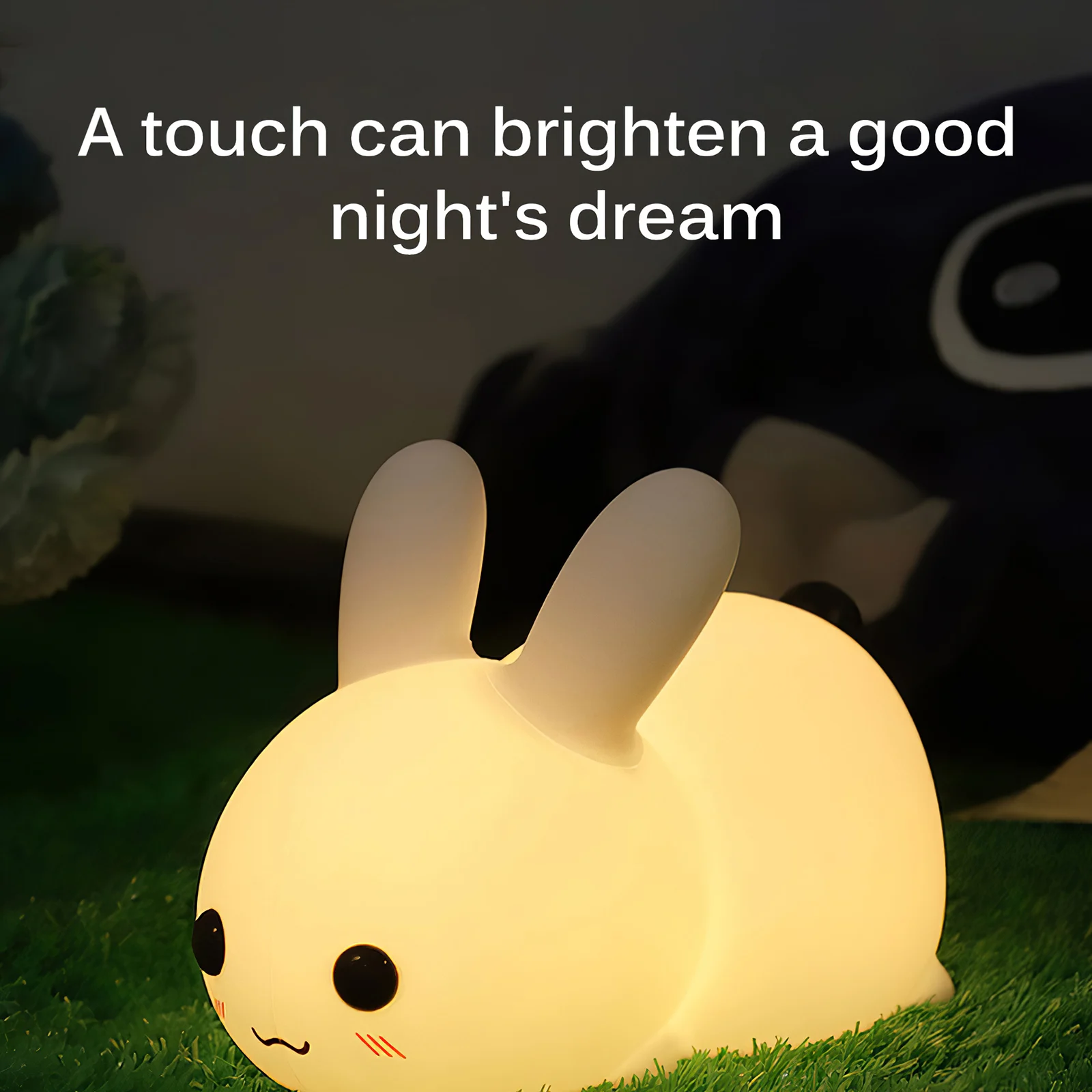 

Cartoon Mini Rabbit LED Night Light Colors Silicone Bunny Animal Lamp Bedroom Bedside Lamp for Children Kids Baby