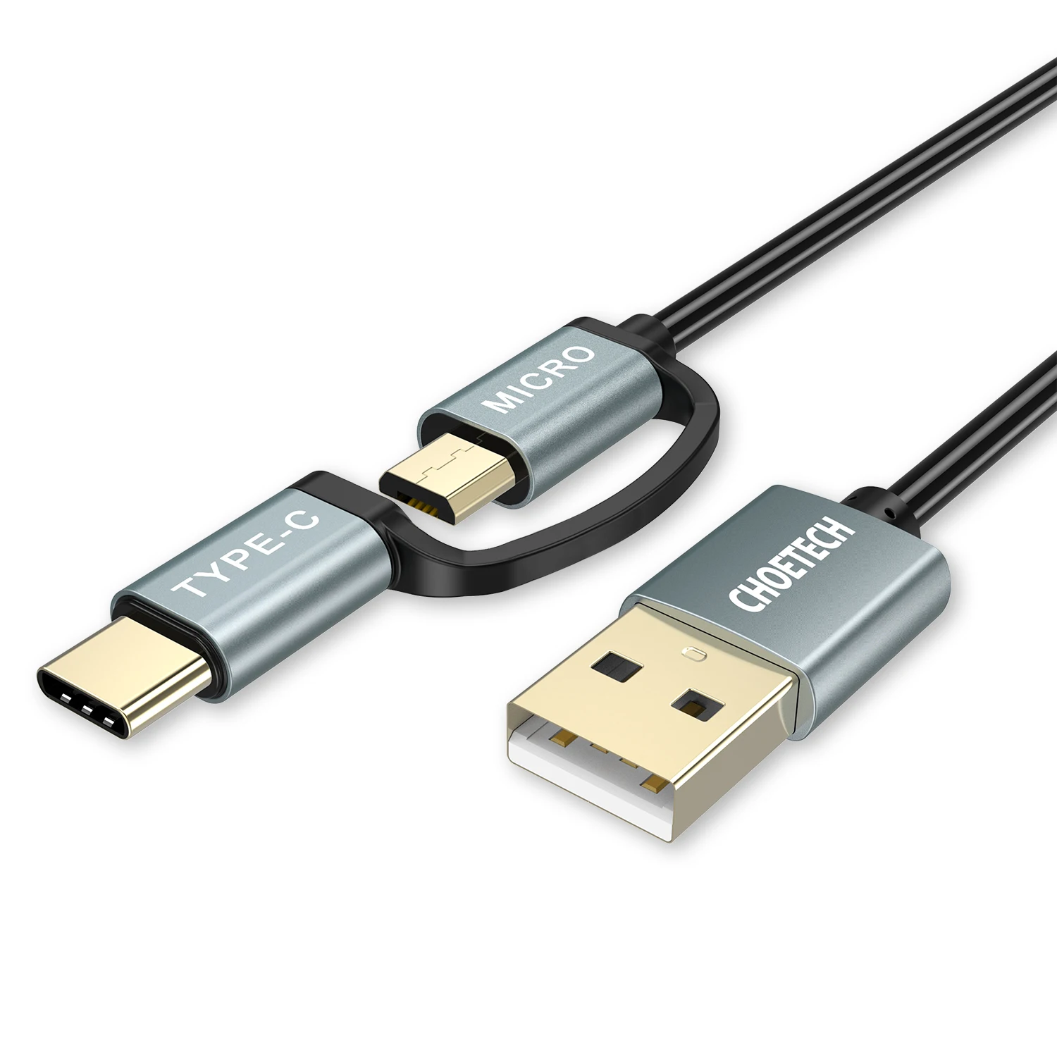 

CHOETECH QC3.0 USB Type C Cable for Samsung Galaxy Note 9 S9 3A Micro USB Cable 2 in 1 Fast Charge USB C Cable for Redmi Note 7
