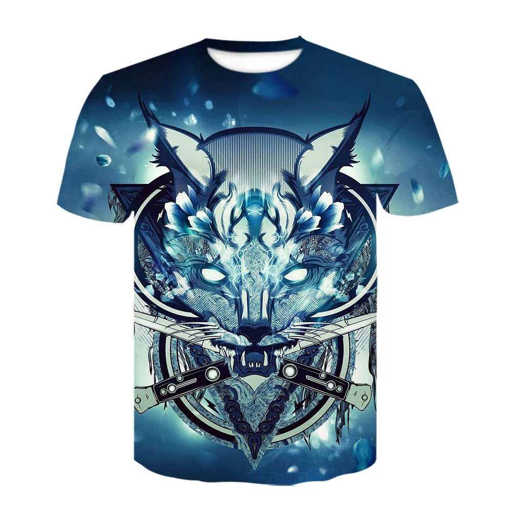 

Latest wolf 3D printing animal wolf cool funny t-shirt men's short sleeve summer t-shirt men's fashion casual T-shirt men
