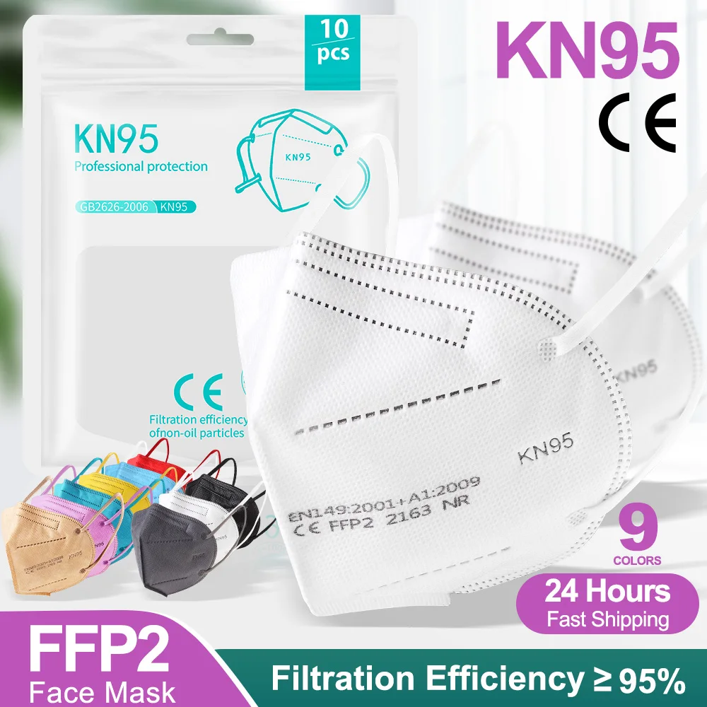 

FFP2 Mascarillas CE ffp2 approved hygienic Mask 5 Layers Face Mask KN95 Filter Respirator Protective Mask Adult KN95 Reusable