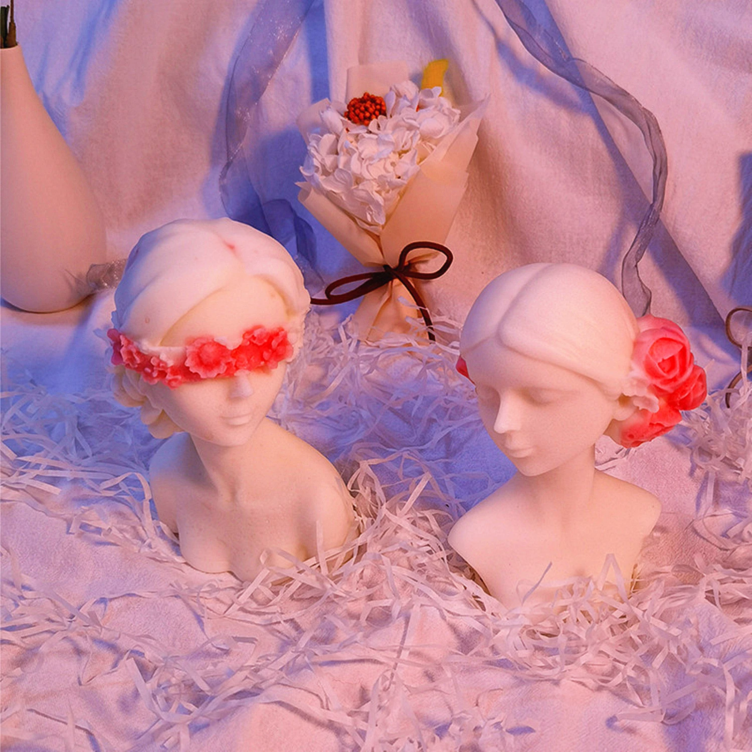 3D Красивая силиконовая свеча в виде девочки искусственная смола необычное