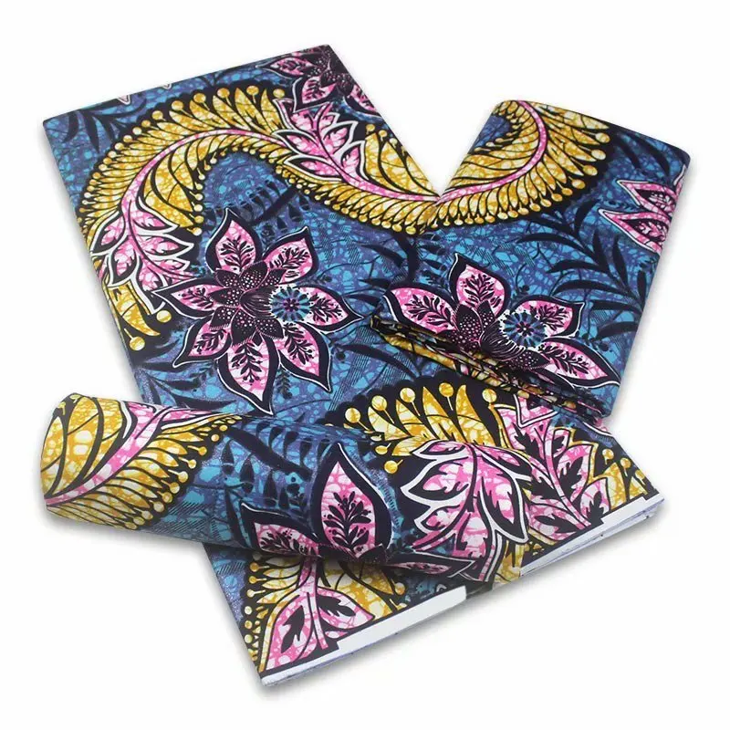 Настоящая вощеная ткань Анкара Африканский Золотой икань хлопковый материал