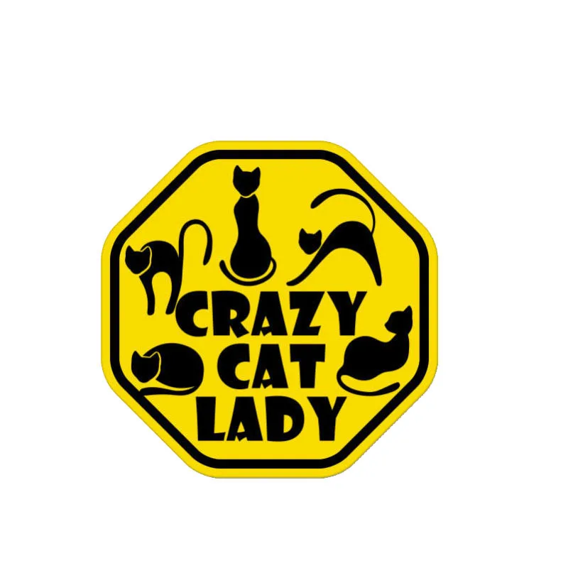 

Cover Scratches Warning Crazy Cat Lady Color Car-Sticker Decals Bumper Window Laptop Bodywork Vinyl Car Interior KK13*13cm