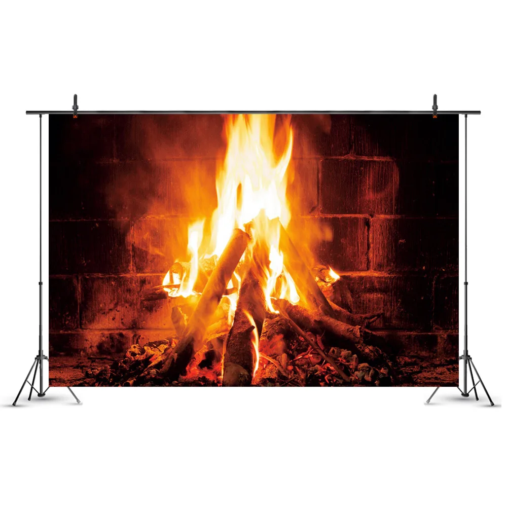 Фон для фотосъемки с изображением пламя огонь камин фотографии фонов Декор