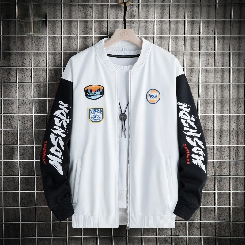 

Baseball Uniform Jacket Men 2021 New Letter Print Coat Trend Hip Hop Jackets Mens Streetwear Casual Men Clothing Cardigan