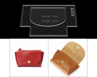 handmade leather goods diy acrylic version drawing leather art leather coin purse zero storage bag paper grid template