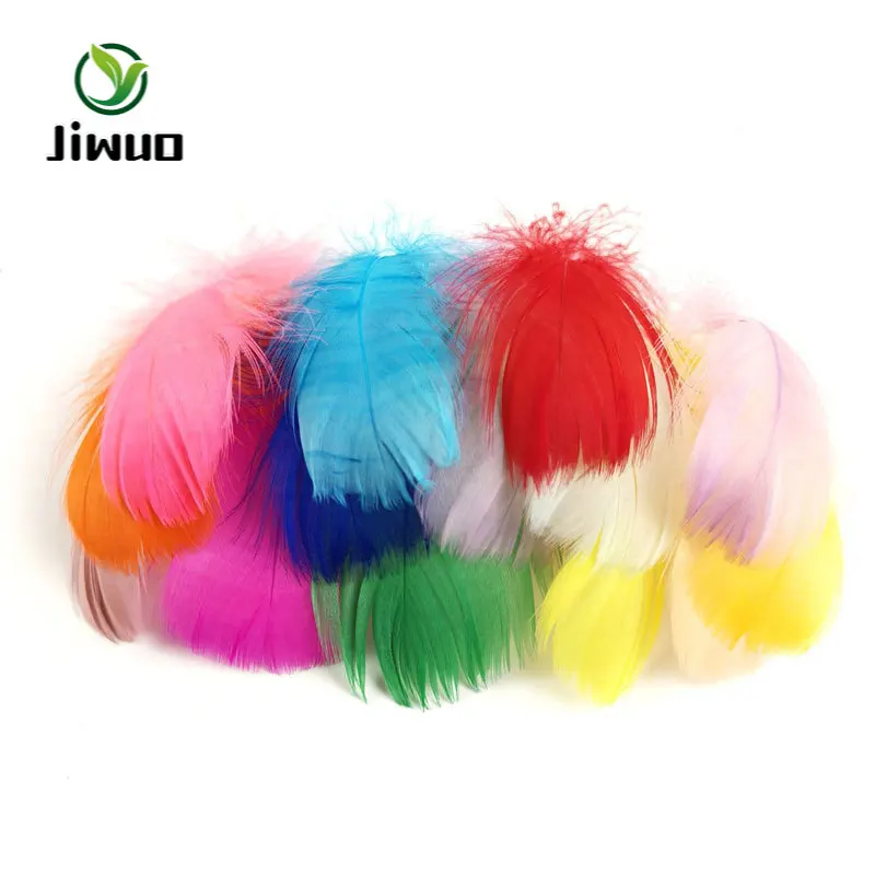 

Jiwuo 100Pcs Natural Goose Feathers Plumes 6-12cm Colourful Swan Feather Plume for Wedding Jewelry Craft DIY Home Decoration