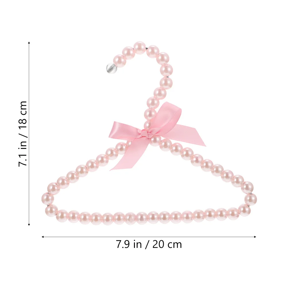 

5pcs Bowknot Decor Pearl Hangers Pet Clothing Hanger Pet Clothes Holders