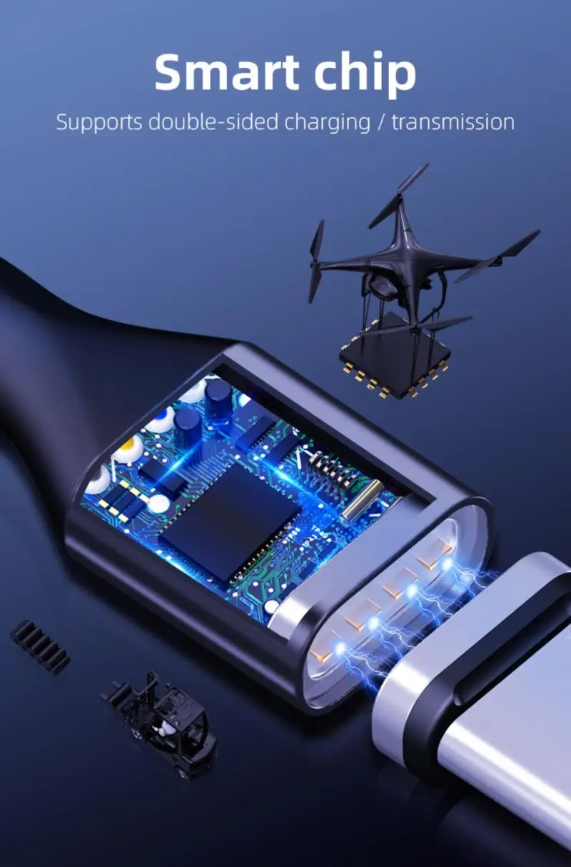 Магнитный кабель передачи данных PD60W четырехв-1 для мобильного телефона