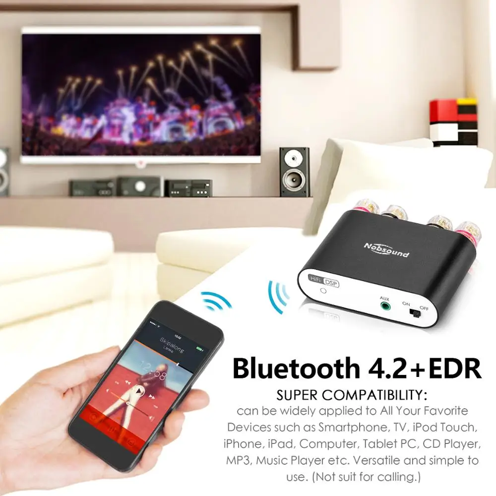 Douk аудио hi-fi TPA3116 Цифровые усилители стерео мини DSP Bluetooth 4,2 домашний аудио Настольный усилитель мощности 50 Вт* 2