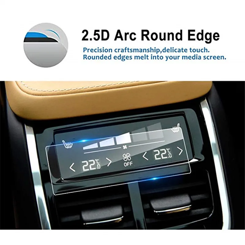 for volvo v90 xc90 xc60 s90 2016 2017 2020 2pcs car navigation and air conditioning display screen tempered glass protector free global shipping