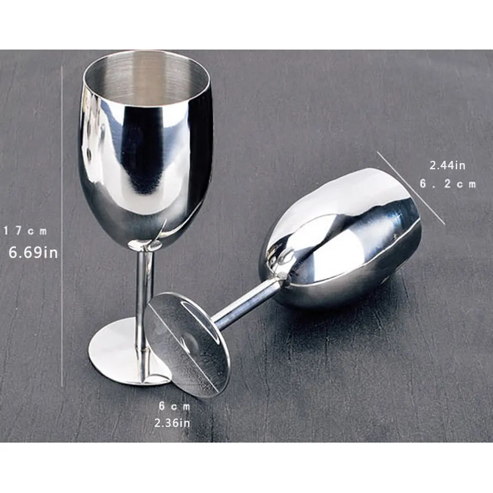 

Stainless Steel Red Wine Glasses Drinking Whisky Vodka Champagne Beer Goblet Mug for Party Wedding Bar Cup