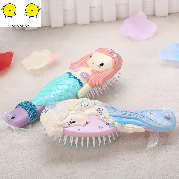 3D кисти для волос принцессы Уход за волосами маленьких девочек мультяшная