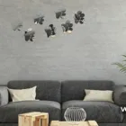 Зеркальные акриловые Трехмерные настенные наклейки с собаками и лапами, Прямая поставка, хрустальные украшения для детской комнаты, настенные наклейки