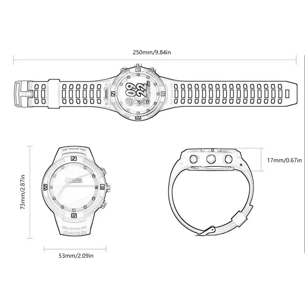 F18 Смарт часы Спортивные С Круглым Циферблатом IP68 Водонепроницаемые напоминания