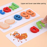 new wooden alphabet letter learning cards set word spelling practice game toy english letters spelling card word toys dropship