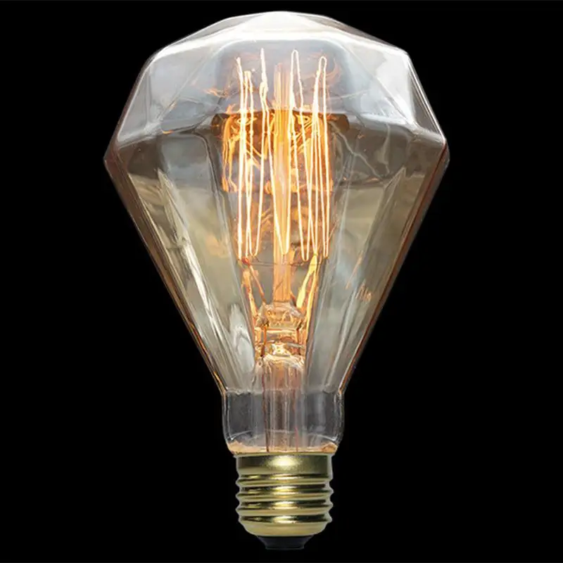 110V 40W электрическая лампочка эдисона E27 Винтаж светильник лампы алмаз Форма