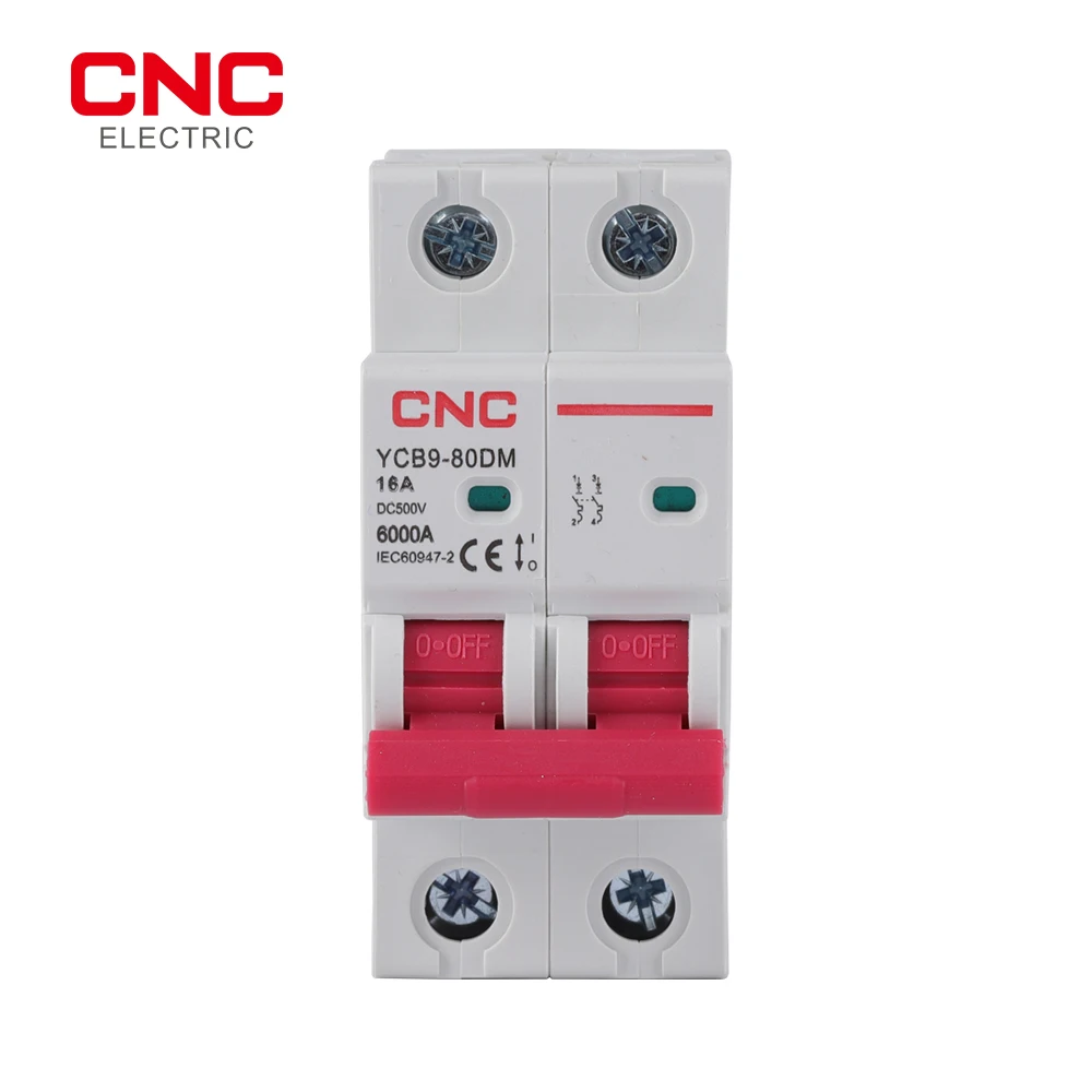 CNC YCB9-80DM 2P DC MCB 6KA 500V Mini автоматический выключатель 16A 20A 25A 32A 40A 50A для системы PV |