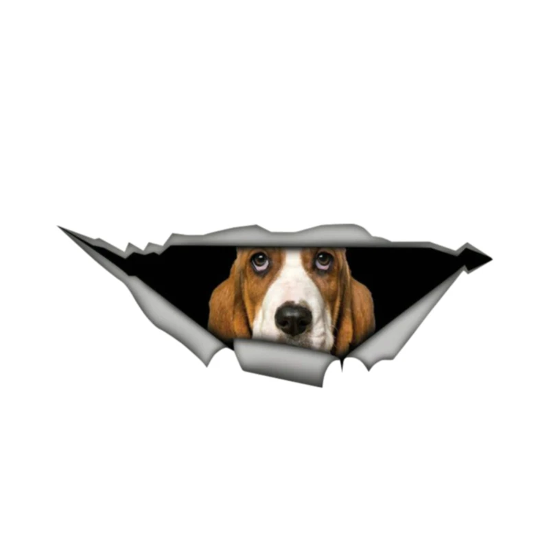 

DasDecal Basset Hound Torn Metal Car Sticker Waterproof Decal Laptop Suitcase Truck Motorcycle Auto Accessories PVC,13cm*4cm