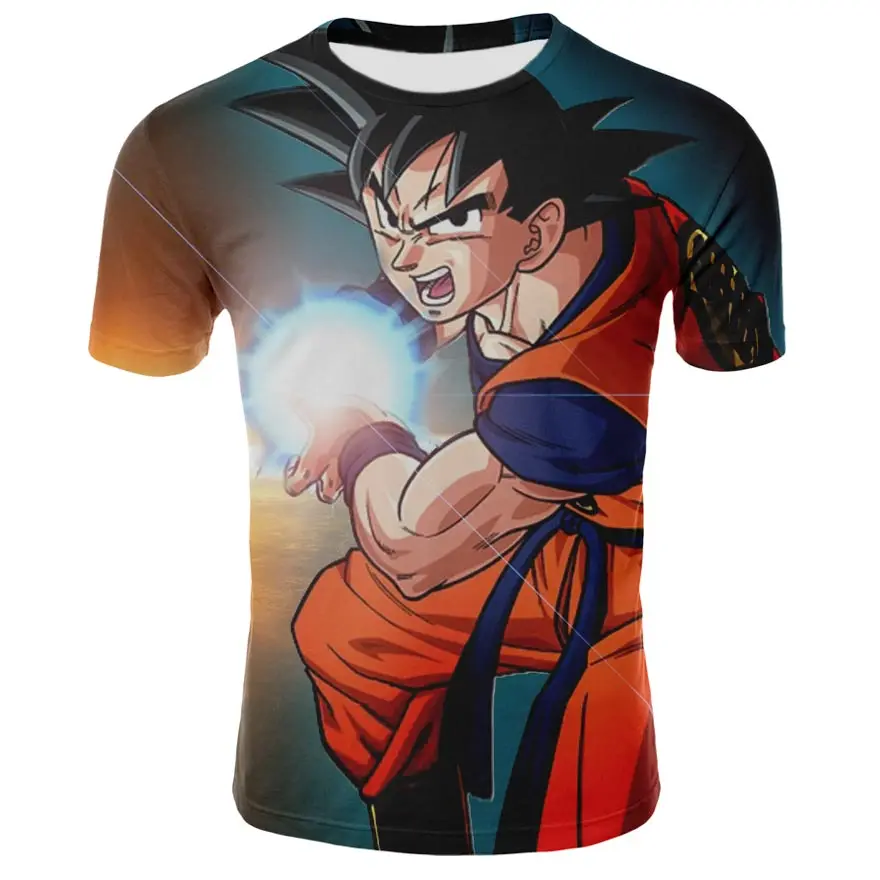 Новинка 2019 футболка Goku Dragon Ball Z 3d летняя модная с короткими рукавами Мужская в