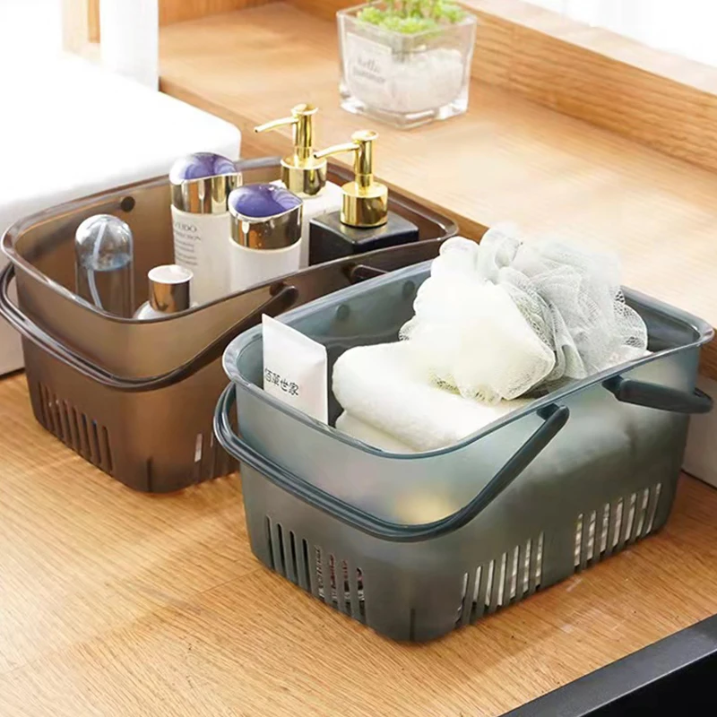 

Desktop Storage Basket Large Capacity Cosmetic Storage Box with Handle Plastic Organizer Container Household Laundry Basket