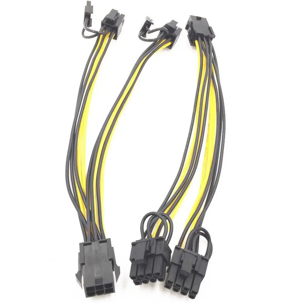 

20cm 6Pin to Dual 8Pin Power Extension Cable Durable Graphics Card Power Cord Adapter for Computer PC