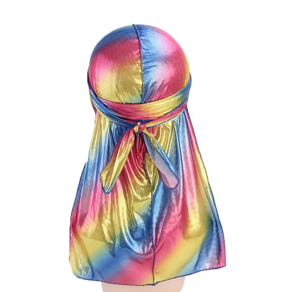 Модные шелковистые банданы женские и мужские блестящие атласные дураги тюрбан