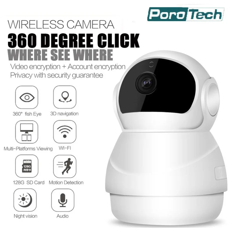 IP-камера видеонаблюдения 360 P Wi-Fi с датчиком движения | Безопасность и защита