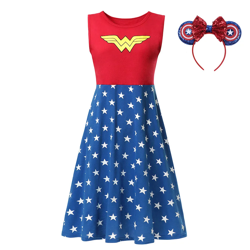 Wonder Woman S-M-L-XL-XXL платье принцессы взрослая Эльза Анна Белль мама Ариэль Рапунцель платья Минни Бо Peep Maleficent ролевые игры одежда для вечеринок - Цвет: Wonder Woman