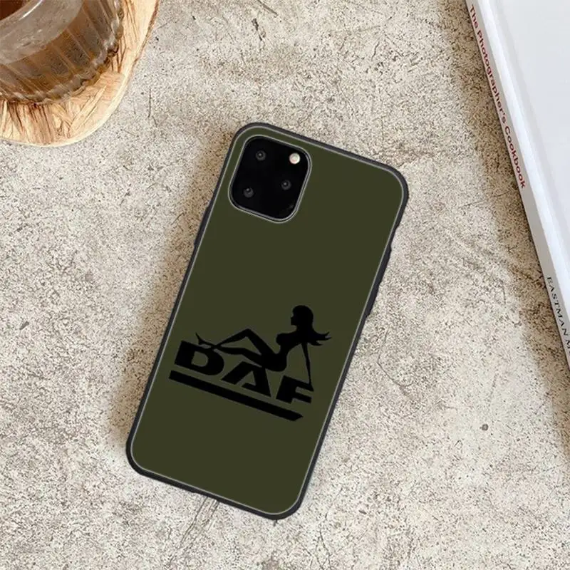 

DAF Truck Logo Silicone Black Phone Case For Iphone 6 6s 7 8 Plus XR X XS XSmax 11 12 Pro Mini Max