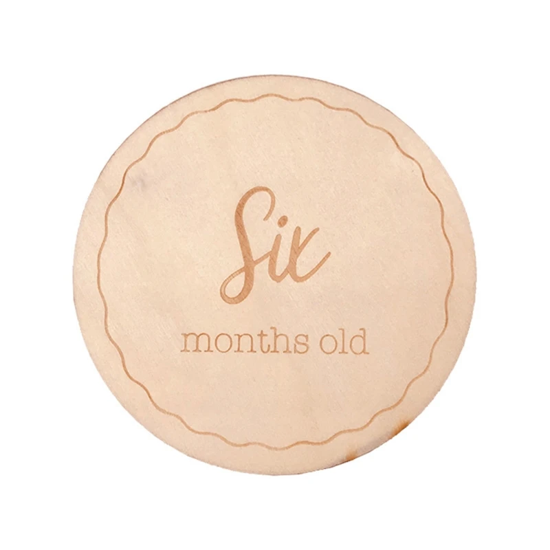 Tarjeta de Evento de beb&eacute; de madera, tarjetas de grabaci&oacute;n de crecimiento mensual para reci&eacute;n nacido, tarjetas conmemorativas de nacimiento hechas a mano, accesorios de fotograf&iacute;a-4