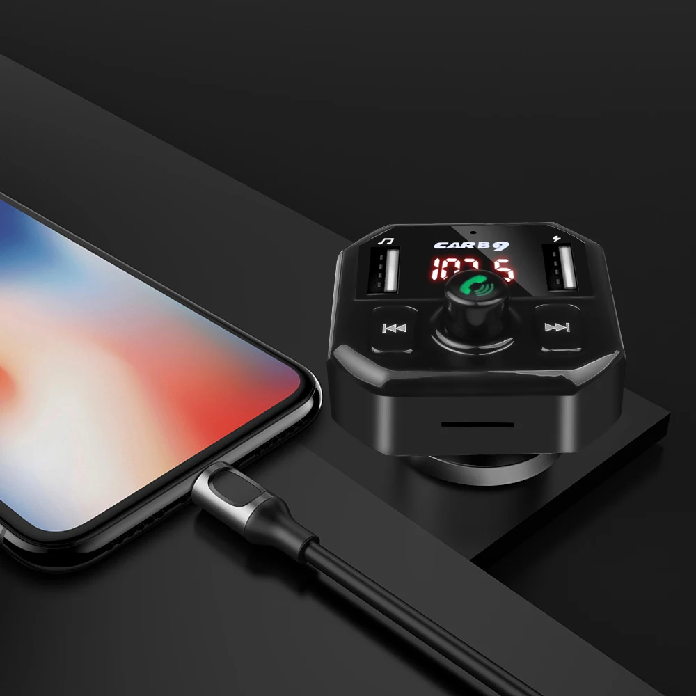 Автомобильное зарядное устройство Kebidu с двумя USB портами Bluetooth для телефона FM