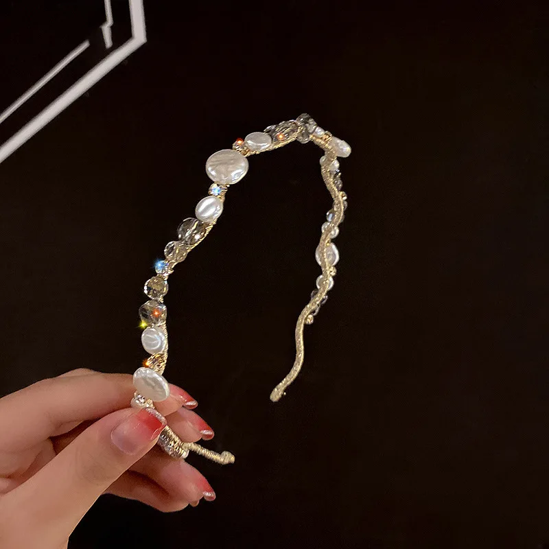 Роскошная блестящая повязка для волос в стиле барокко с полностью хрустальными