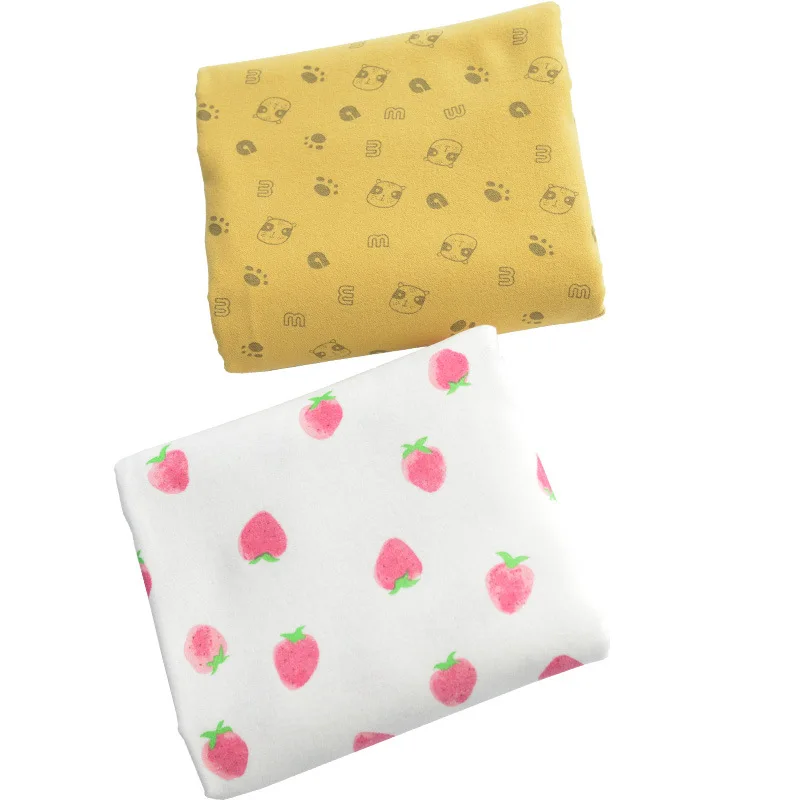 Детская фланелевая ткань из чистого хлопка и бархата с мультяшным цветочным