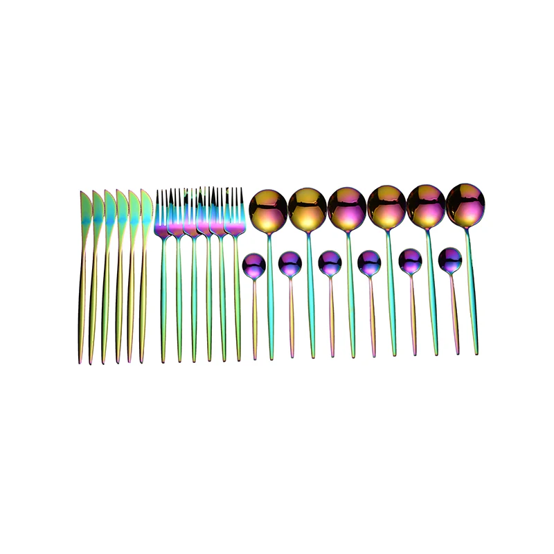 

Black Steel Cutlery Forks Knives Black Dinnerware Cutlery Cutlery Stainless Tableware Spoons Dropshipping Set New