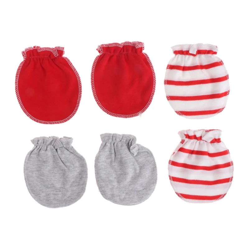 

3Pairs Fashion Baby Anti Scratching Gloves Newborn Protection Face Cotton Scratch Mittens