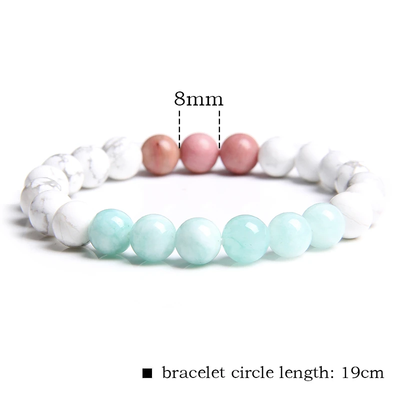 Шарм браслет из натурального камня бусины 8 мм белый мужской ISES Femme Sunstone