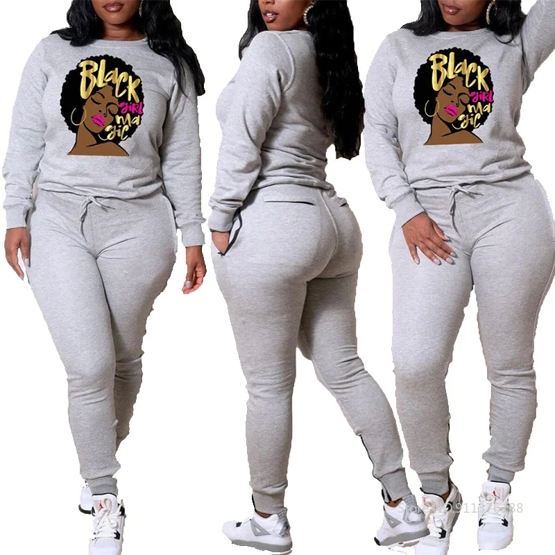 

Women Two Piece Set Long Sleeve Pullover and Sweatpants Joggers Lounge Set Casual Plus Size Track Suit Wholesale Dropshipping