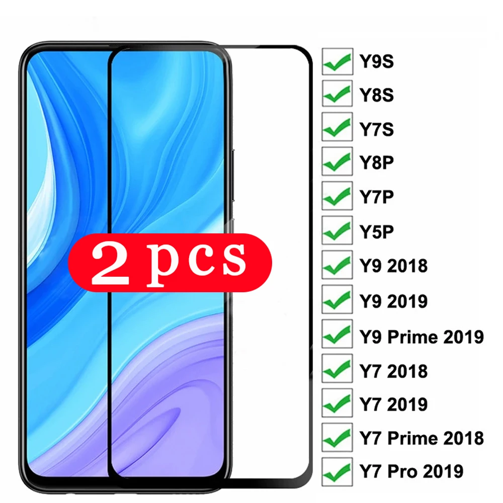 

2/1Pcs 9D for huawei y9 prime y6 y7 pro 2019 y5 lite 2018 y9s y9A y8s y8p y7p y6s y6p tempered glass film phone screen protector