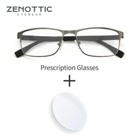 zenottic unisex prescription glasses metal square optical myopia eyeglasses anti blue light men women prescription glasses