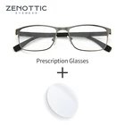 Очки ZENOTTIC в металлической оправе для мужчин и женщин, прямоугольные оптические аксессуары для рецепта при близорукости, с защитой от сисветильник