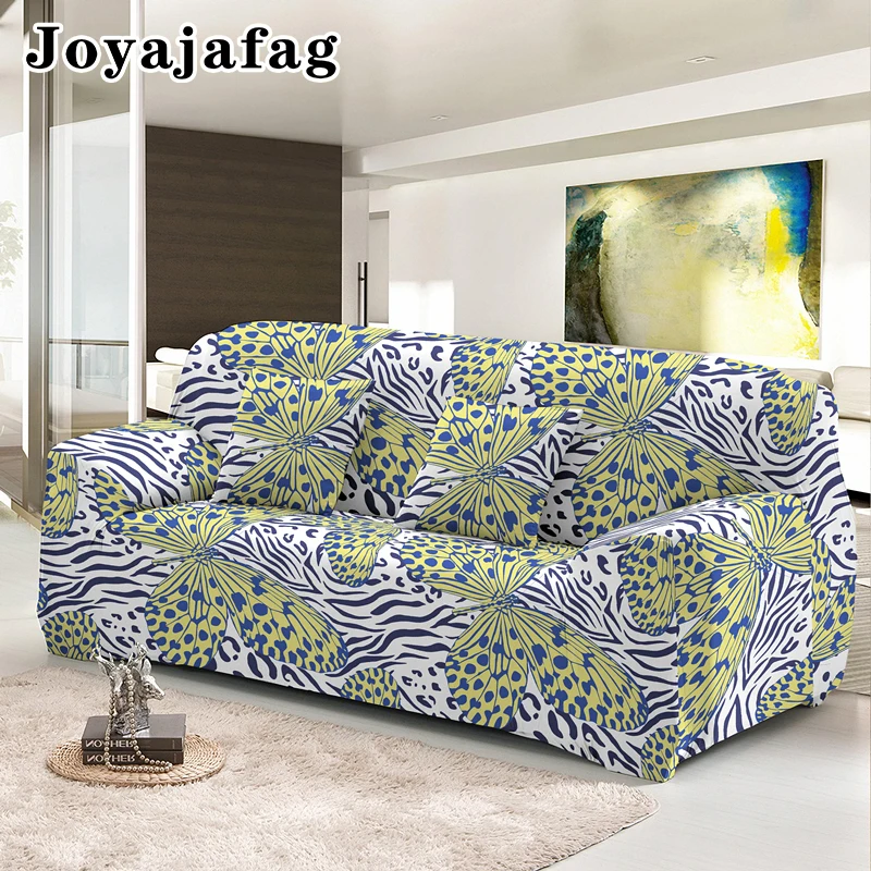

Butterfly Printing Psychedelic Elastic Sofa Cover For Living Room All-Inclusive L Shape Stretch Couch Covering 1/2/3/4 Seaters