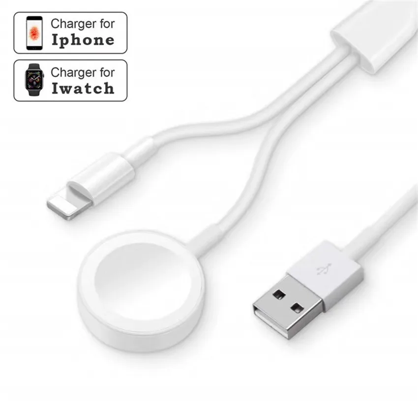 2 в 1 Беспроводное зарядное устройство для Apple Watch Series 3 4 USB Магнитный зарядный
