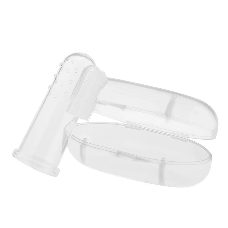 Силиконовая зубная щетка с коробкой детская на палец для чистки Мягкая младенцев