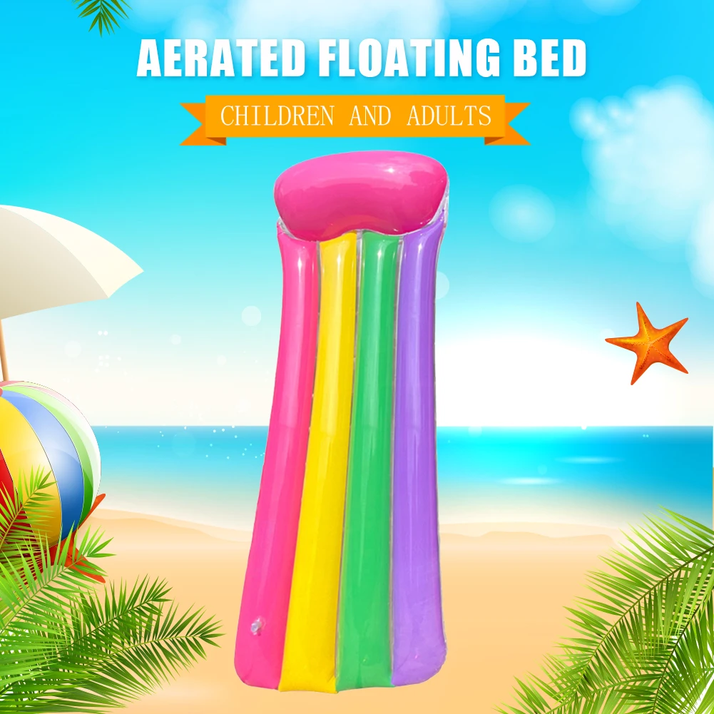 

Rainbow Floating Boat Water Hammock Recliner Inflatable Kids Adults Water PVC Mattress Sea Swimming Pool Party Toy LoungeBed